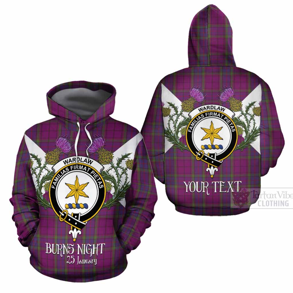 Wardlaw Tartan Family Crest Cotton Hoodie Scottish Burns Night Thistle Floral