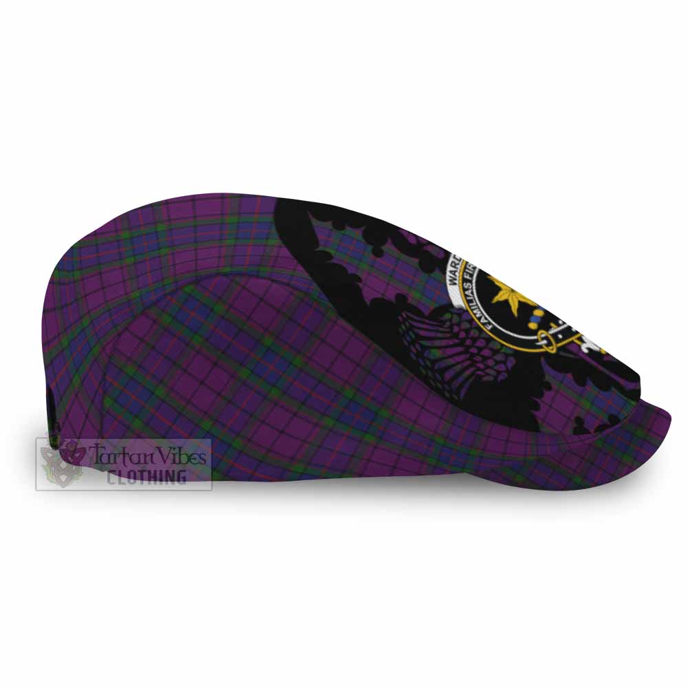 Wardlaw Tartan Family Crest Flat Cap, Jeff Cap Scotland Thistle Floral