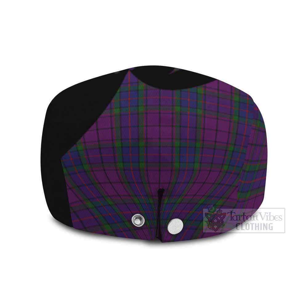 Wardlaw Tartan Family Crest Flat Cap, Jeff Cap Scotland Thistle Floral