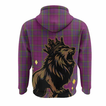Wardlaw Tartan Family Crest Hoodie Crowned Lion Roaring