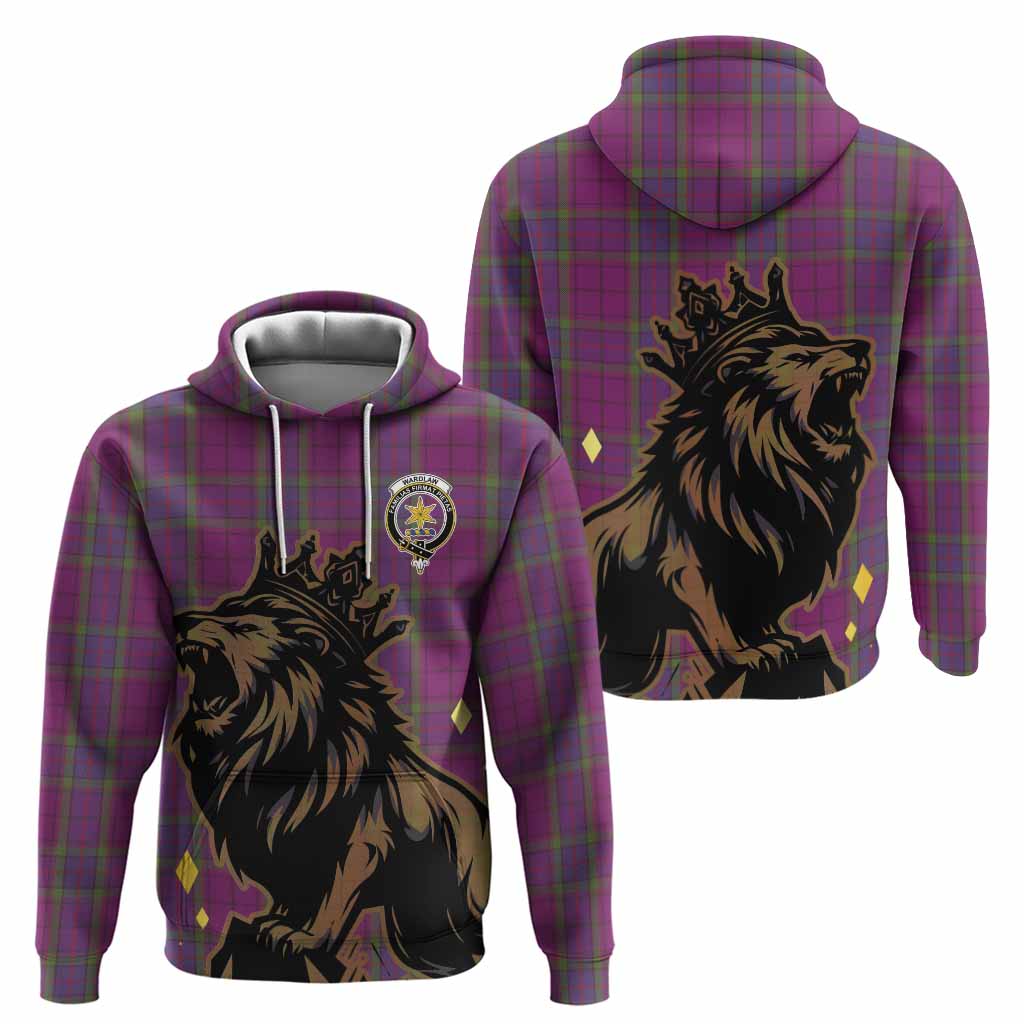 Wardlaw Tartan Family Crest Hoodie Crowned Lion Roaring