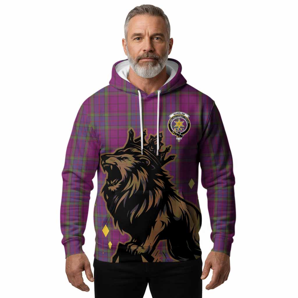 Wardlaw Tartan Family Crest Hoodie Crowned Lion Roaring
