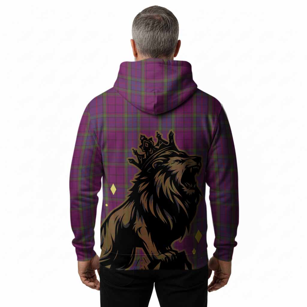 Wardlaw Tartan Family Crest Hoodie Crowned Lion Roaring