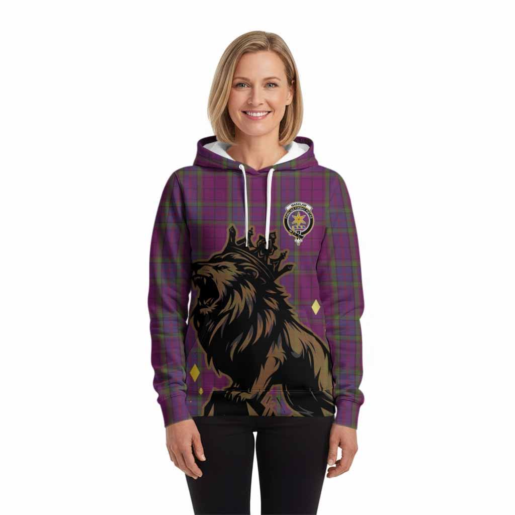 Wardlaw Tartan Family Crest Hoodie Crowned Lion Roaring