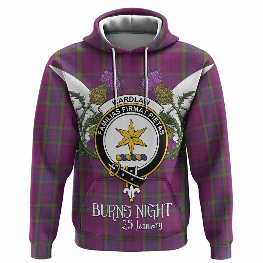 Wardlaw Tartan Family Crest Hoodie Scottish Burns Night Thistle Floral