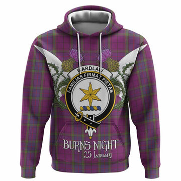 Wardlaw Tartan Family Crest Hoodie Scottish Burns Night Thistle Floral