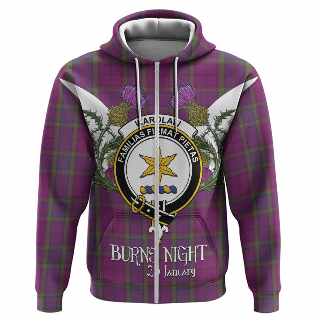 Wardlaw Tartan Family Crest Hoodie Scottish Burns Night Thistle Floral
