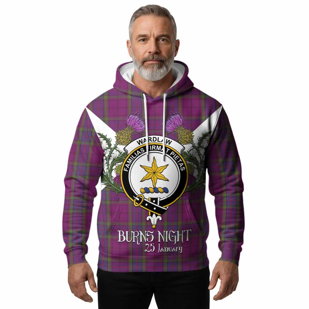 Wardlaw Tartan Family Crest Hoodie Scottish Burns Night Thistle Floral