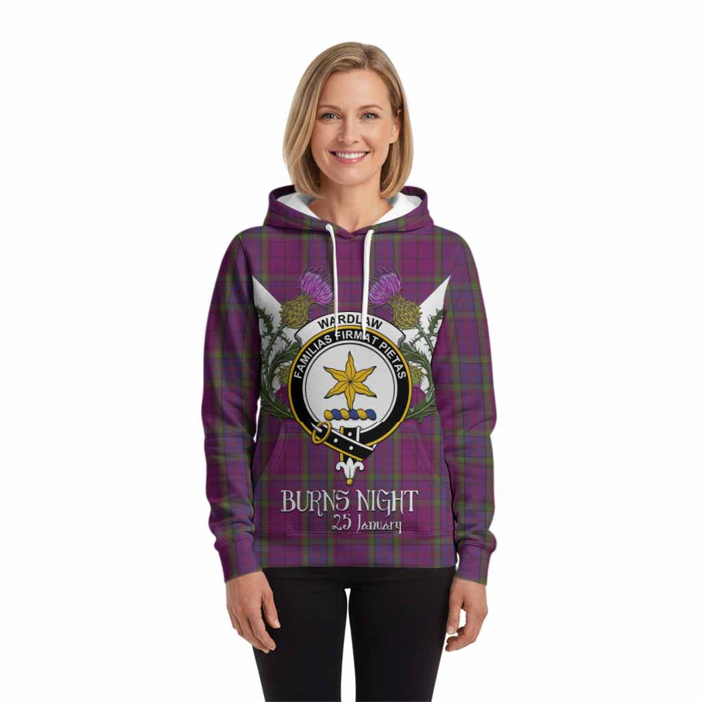 Wardlaw Tartan Family Crest Hoodie Scottish Burns Night Thistle Floral