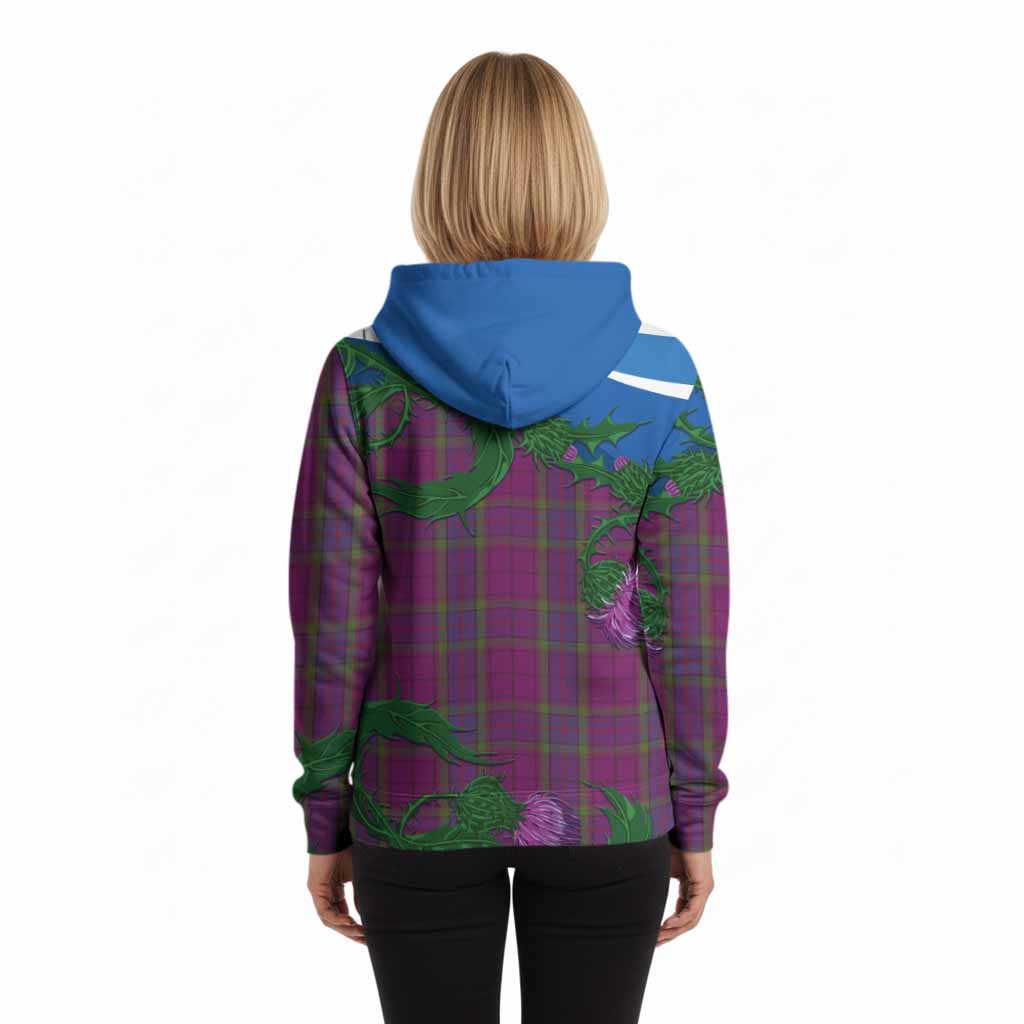 Wardlaw Tartan Family Crest Hoodie Thistle in Minimalism