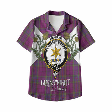Wardlaw Tartan Family Crest Kid Hawaiian Shirt Scottish Burns Night Thistle Floral