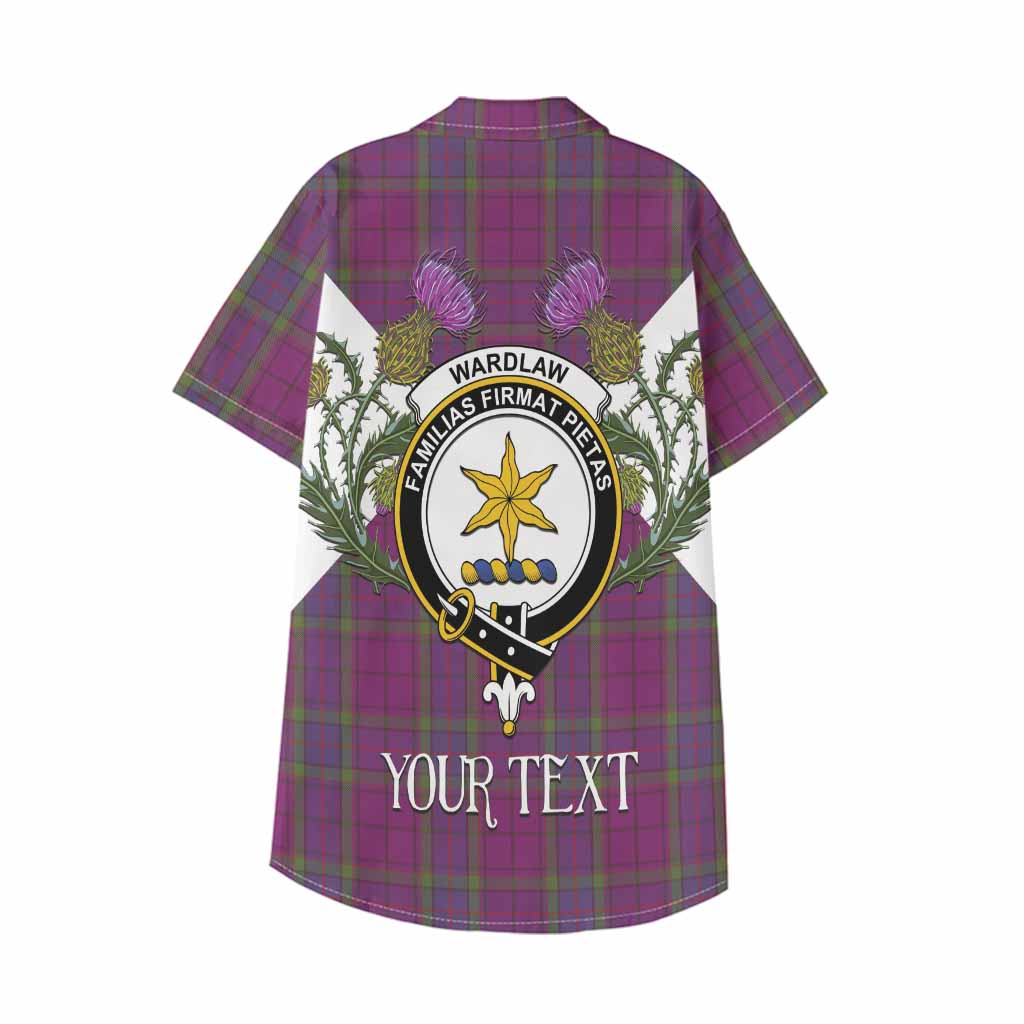 Wardlaw Tartan Family Crest Kid Hawaiian Shirt Scottish Burns Night Thistle Floral