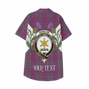 Wardlaw Tartan Family Crest Kid Hawaiian Shirt Scottish Burns Night Thistle Floral
