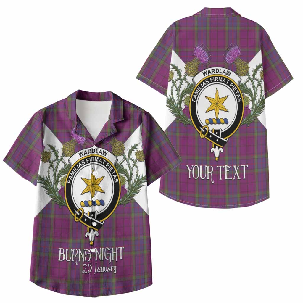 Wardlaw Tartan Family Crest Kid Hawaiian Shirt Scottish Burns Night Thistle Floral