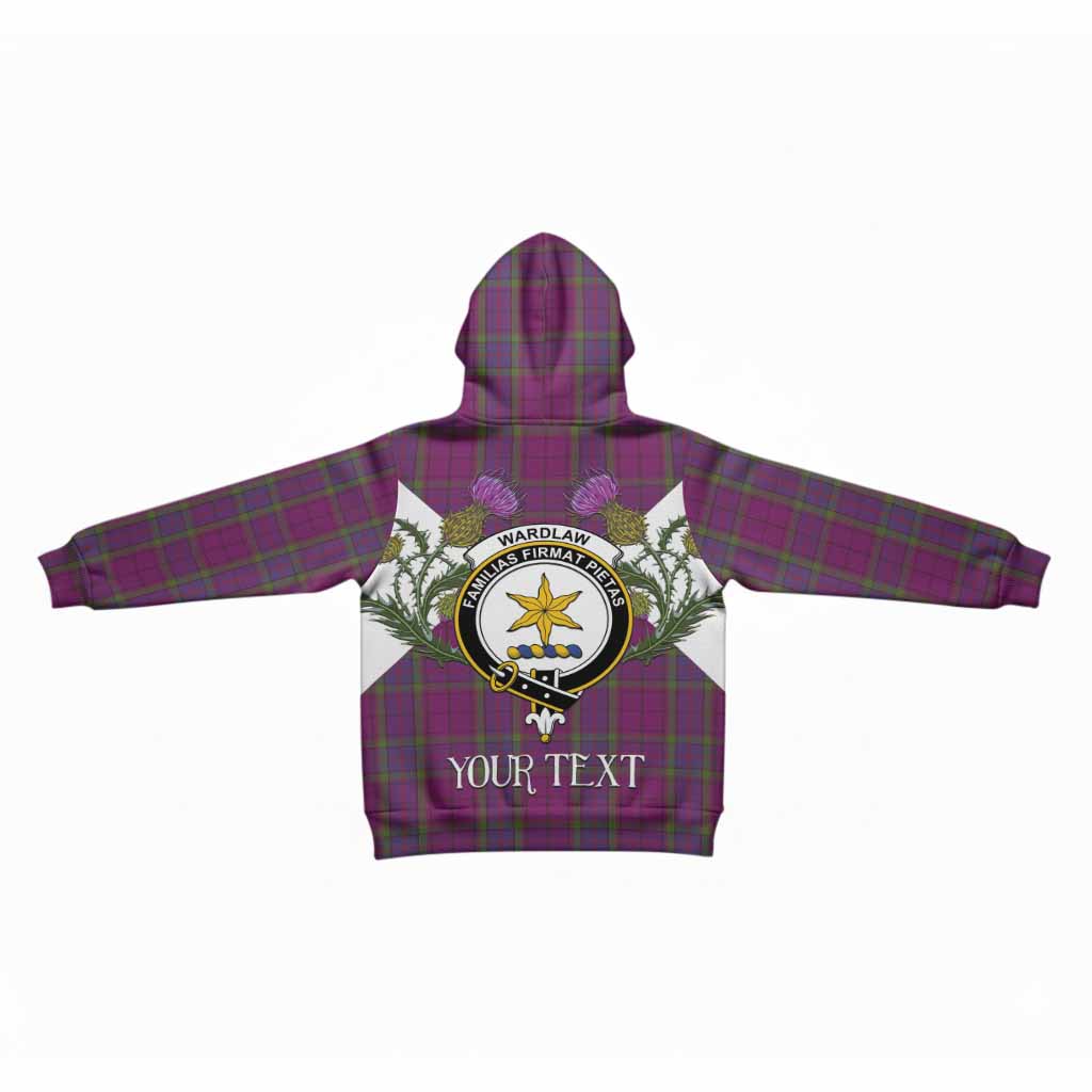 Wardlaw Tartan Family Crest Kid Hoodie Scottish Burns Night Thistle Floral