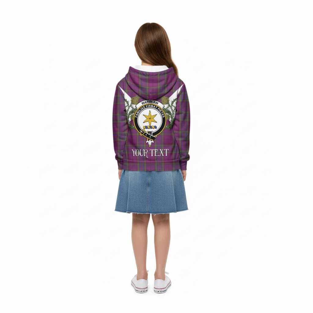 Wardlaw Tartan Family Crest Kid Hoodie Scottish Burns Night Thistle Floral
