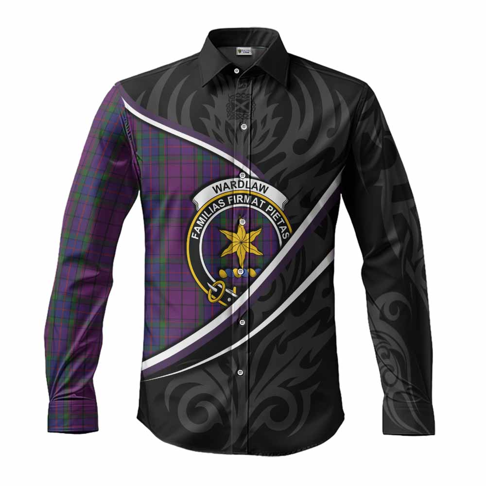 Wardlaw Tartan Family Crest Long Sleeve Button Shirts Celtic Scottish Thistle Floral - Tartan Vibes Clothing