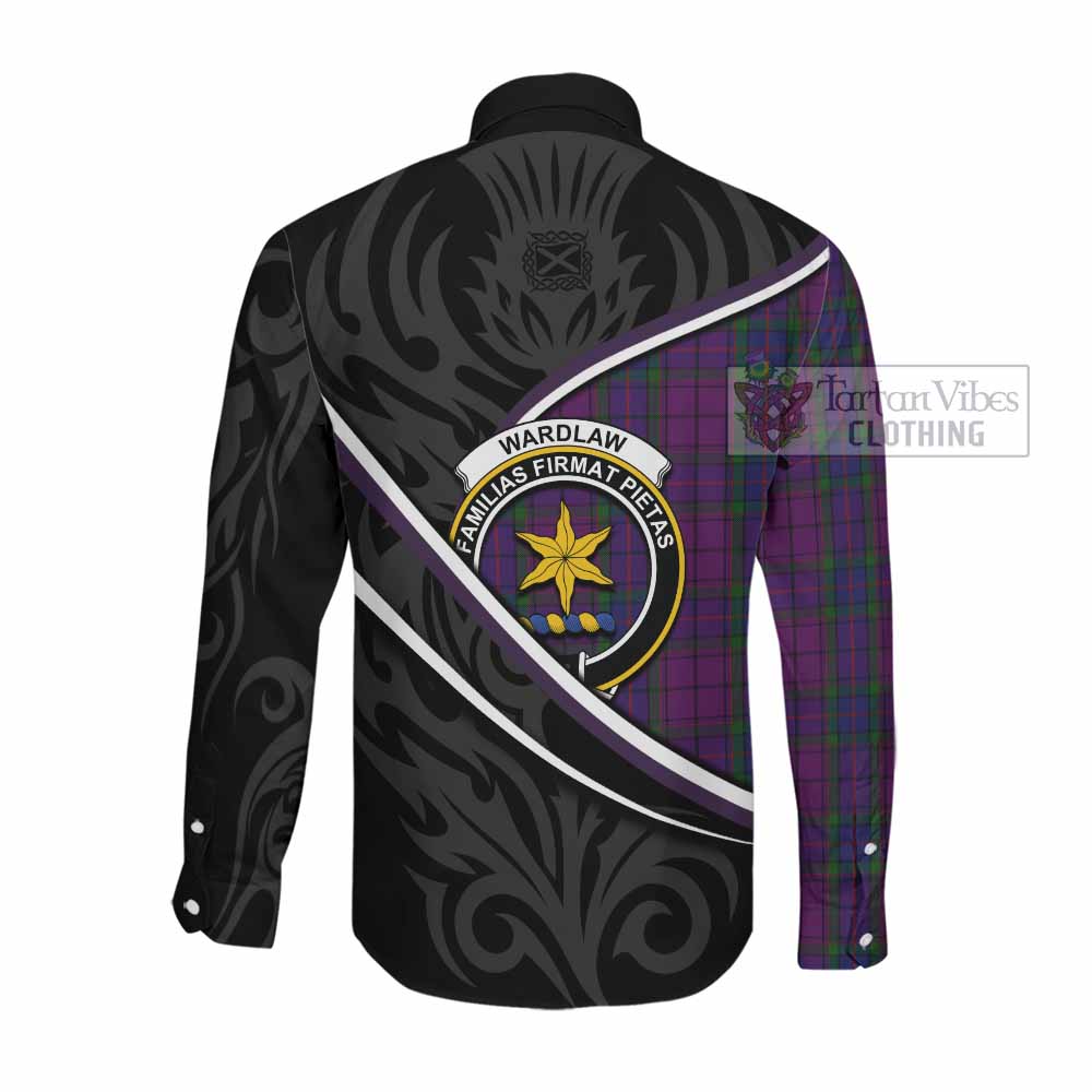 Wardlaw Tartan Family Crest Long Sleeve Button Shirts Celtic Scottish Thistle Floral - Tartan Vibes Clothing
