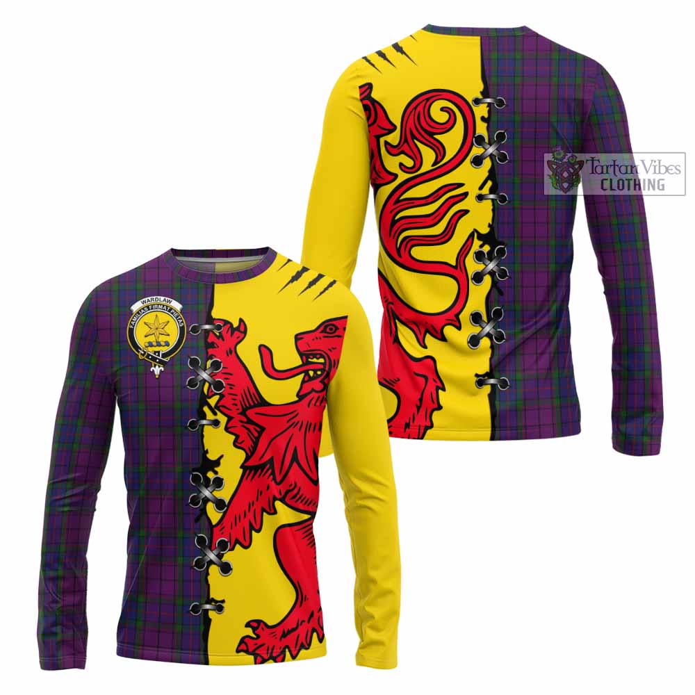 Wardlaw Tartan Family Crest Long Sleeve T-Shirt Lion Rampant Honor - Tartan Vibes Clothing