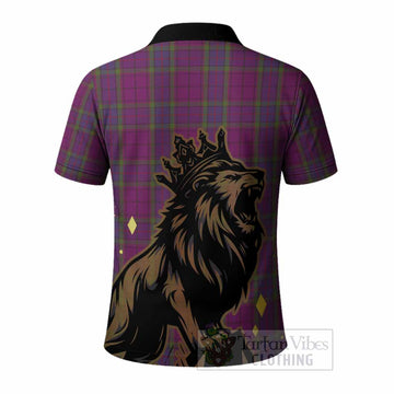 Wardlaw Tartan Family Crest Polo Shirt Crowned Lion Roaring