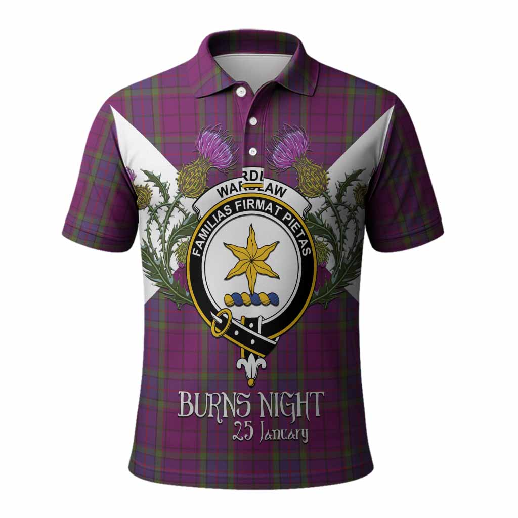 Wardlaw Tartan Family Crest Polo Shirt Scottish Burns Night Thistle Floral