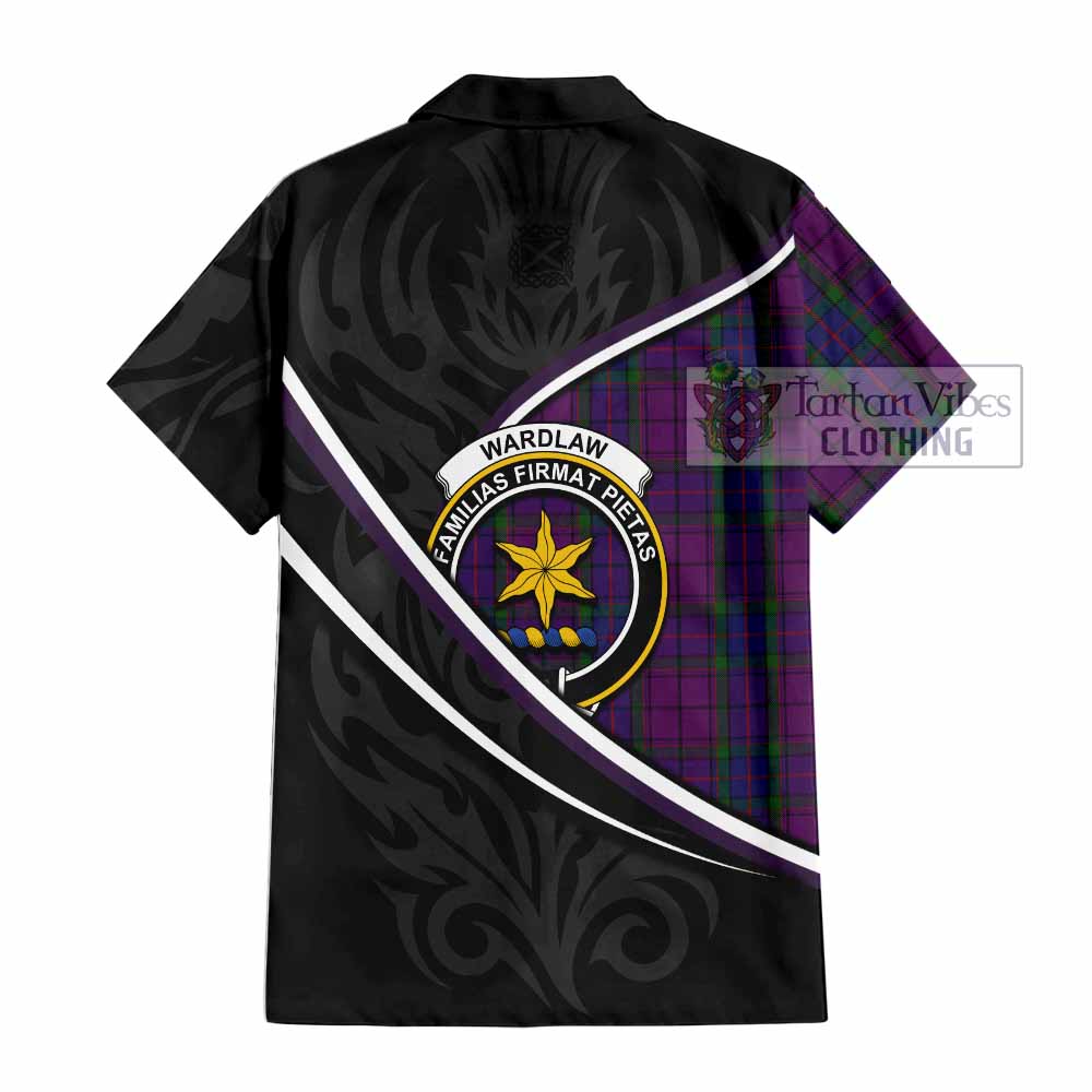 Wardlaw Tartan Family Crest Short Sleeve Button Shirt Celtic Scottish Thistle Floral - Tartan Vibes Clothing