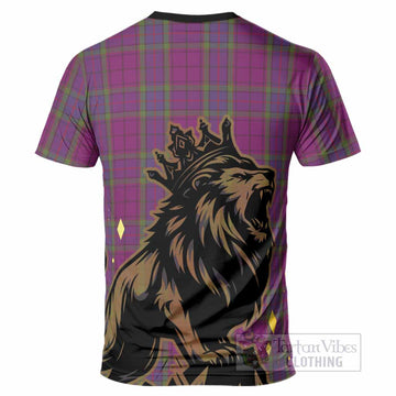 Wardlaw Tartan Family Crest T-Shirt Crowned Lion Roaring