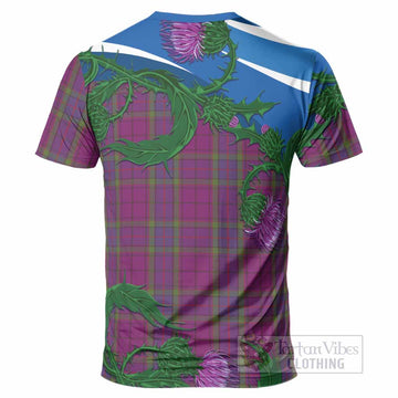 Wardlaw Tartan Family Crest T-Shirt Thistle in Minimalism