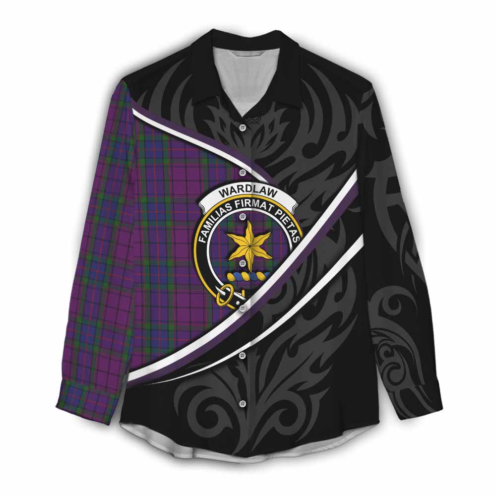 Wardlaw Tartan Family Crest Women Casual Shirt Celtic Scottish Thistle Floral - Tartan Vibes Clothing