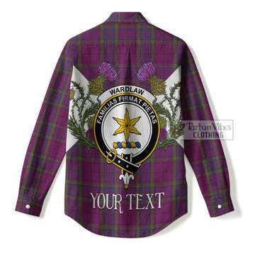 Wardlaw Tartan Family Crest Women Casual Shirt Scottish Burns Night Thistle Floral