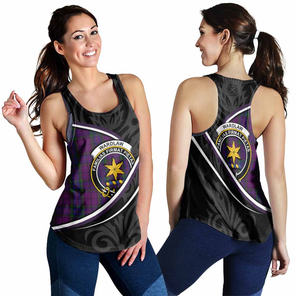 Wardlaw Tartan Family Crest Women Racerback Tanks Celtic Scottish Thistle Floral - Tartan Vibes Clothing