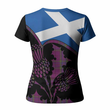 Wardlaw Tartan Family Crest Women T shirt Scotland Thistle Floral Flag Style