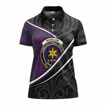 Wardlaw Tartan Family Crest Women's Polo Shirt Celtic Scottish Thistle Floral