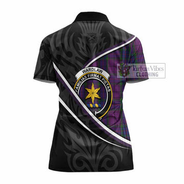 Wardlaw Tartan Family Crest Women's Polo Shirt Celtic Scottish Thistle Floral
