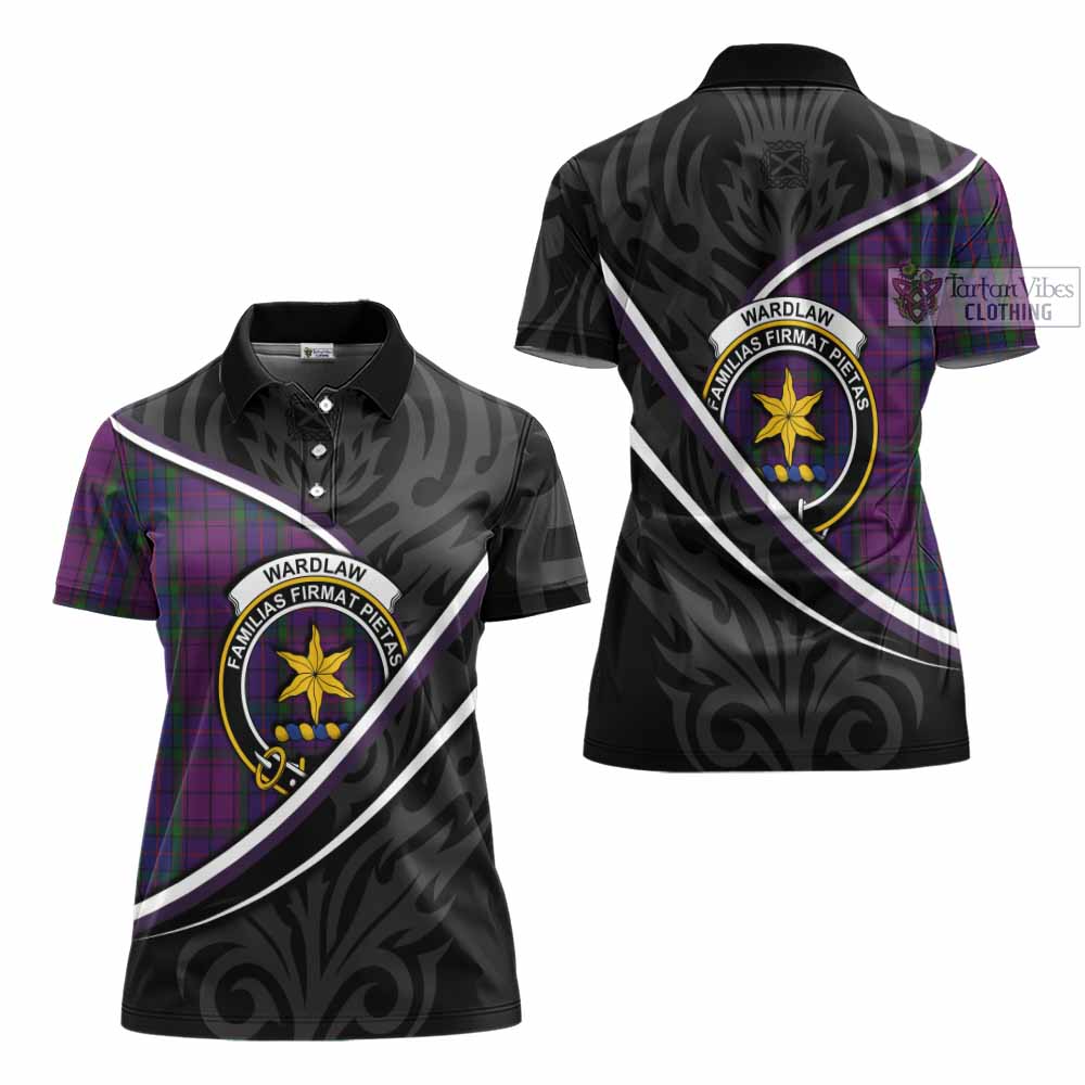 Wardlaw Tartan Family Crest Women's Polo Shirt Celtic Scottish Thistle Floral - Tartan Vibes Clothing