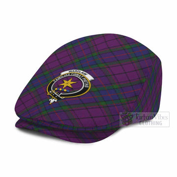 Wardlaw Tartan Flat Cap, Jeff Cap Cross Style with Family Crest