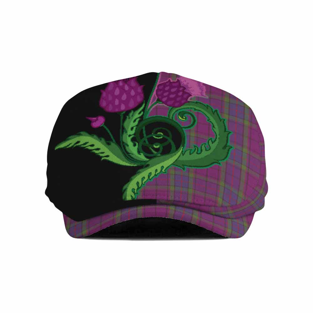 Wardlaw Tartan Flat Cap, Jeff Cap Traditional Scottish Thistle