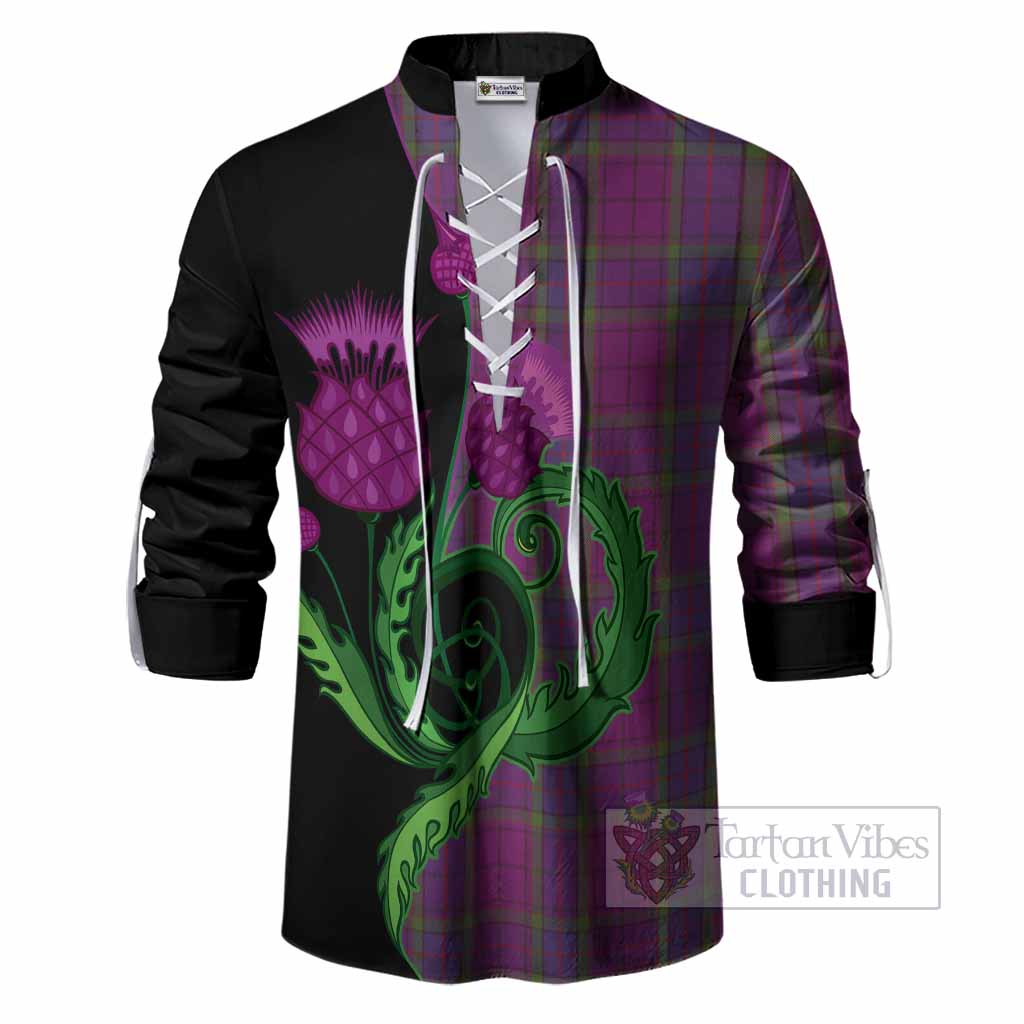 Wardlaw Tartan Ghillie Shirt Traditional Scottish Thistle