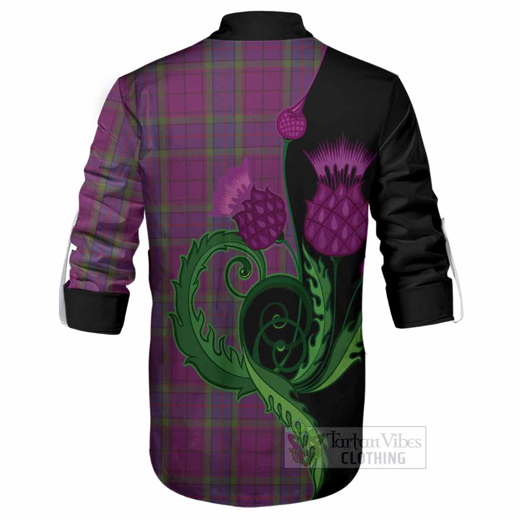 Wardlaw Tartan Ghillie Shirt Traditional Scottish Thistle