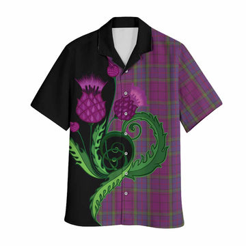 Wardlaw Tartan Hawaiian Shirt Traditional Scottish Thistle