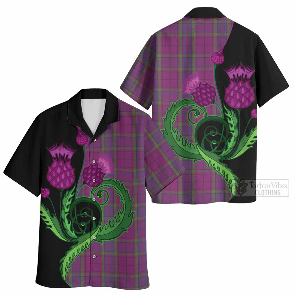 Wardlaw Tartan Hawaiian Shirt Traditional Scottish Thistle