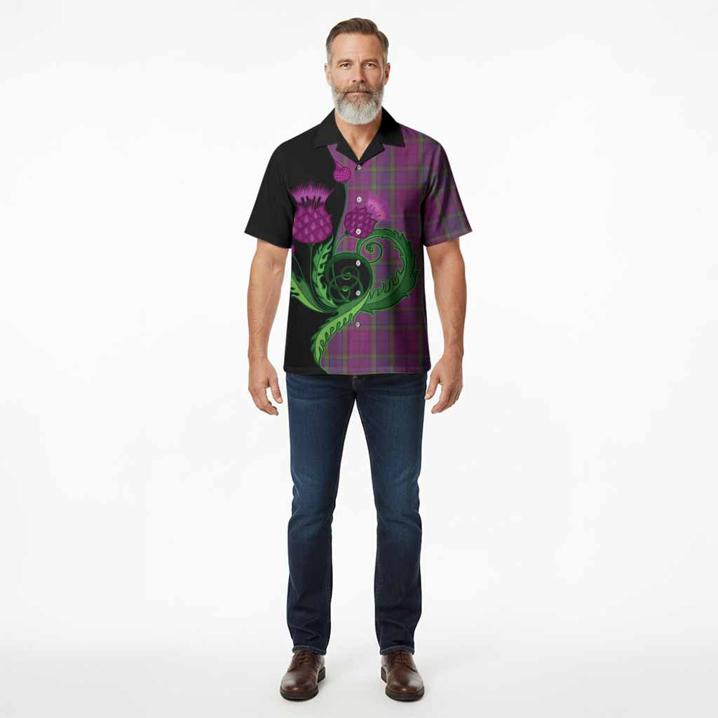 Wardlaw Tartan Hawaiian Shirt Traditional Scottish Thistle