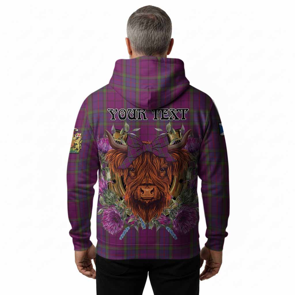Wardlaw Tartan Hoodie Scottish Thistle Heilan Coo