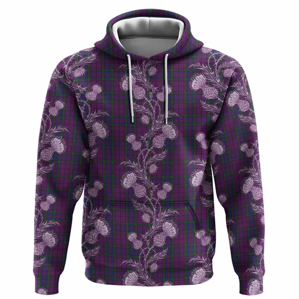 Wardlaw Tartan Hoodie Seamless Scottish Thistle Flowers
