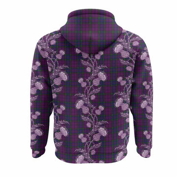 Wardlaw Tartan Hoodie Seamless Scottish Thistle Flowers