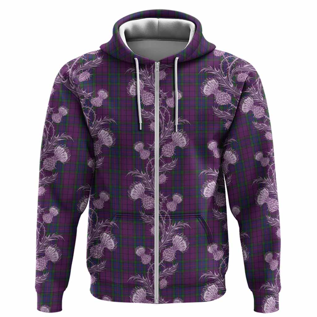 Wardlaw Tartan Hoodie Seamless Scottish Thistle Flowers