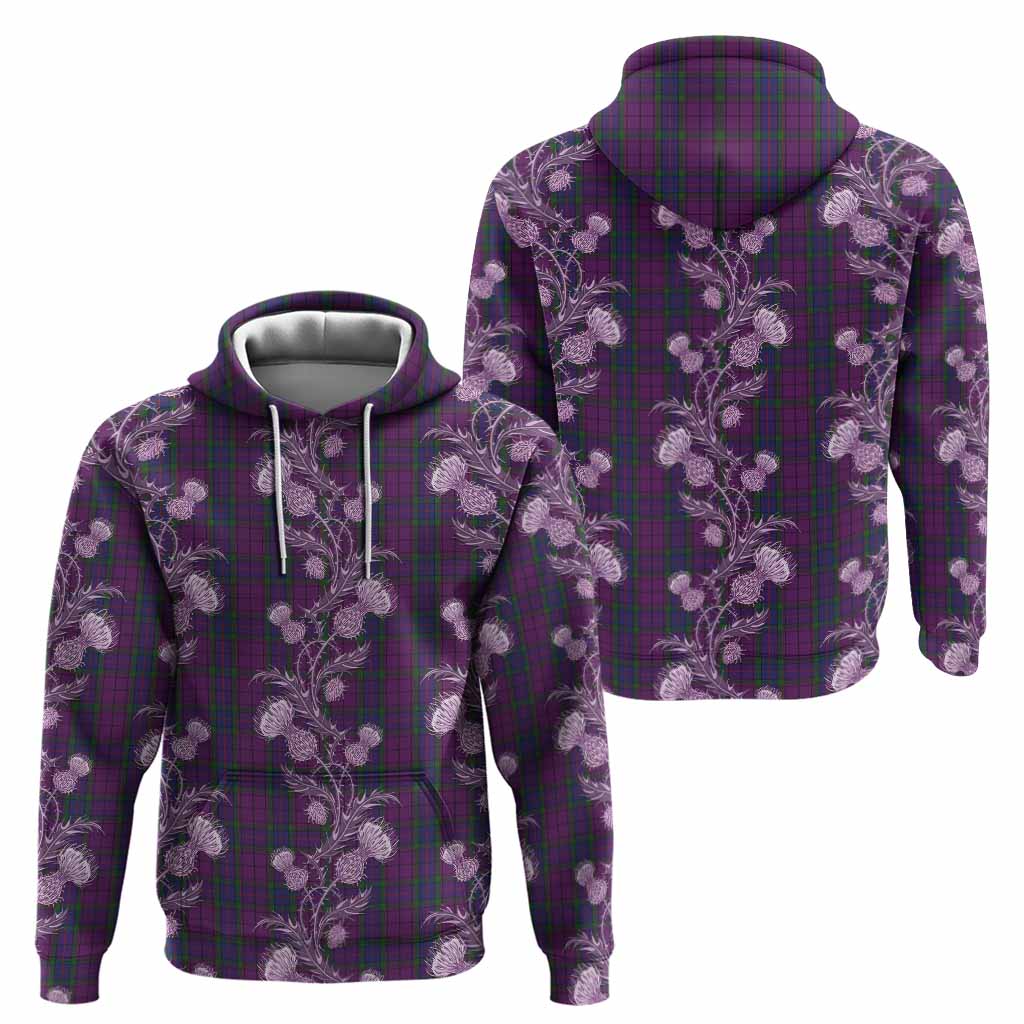 Wardlaw Tartan Hoodie Seamless Scottish Thistle Flowers