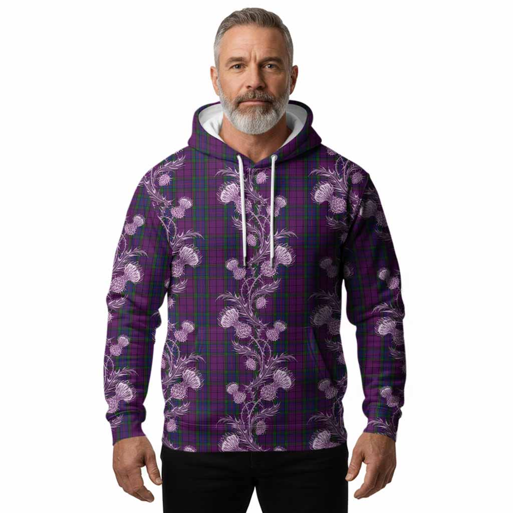 Wardlaw Tartan Hoodie Seamless Scottish Thistle Flowers