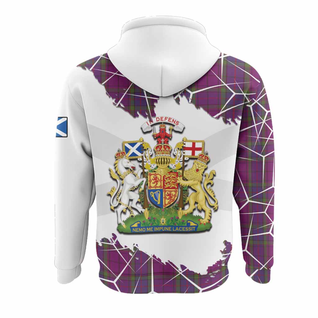 Wardlaw Tartan Hoodie with Family Crest and Lion Rampant Grunge Style