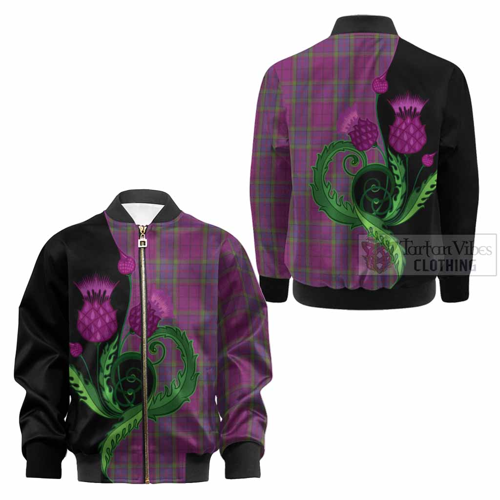 Wardlaw Tartan Kid Bomber Jacket Traditional Scottish Thistle